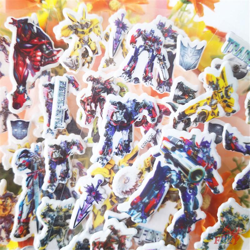 ▶ transformers sticker dán trang trí hình robot biến hình diy ◀ 1 tờ / 5 tờ sticker 3d hoạt hình dán phần thưởng cho bé