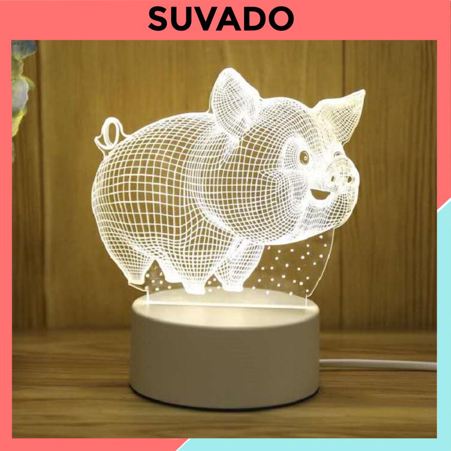 Đèn Ngủ 3D Led đẹp để bàn đầu giường thông minh hiện đại hình dễ thương derco phòng ngủ ngàn sao Lamp 3D SUVADO