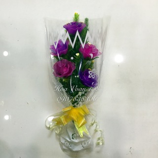 Bó hoa hồng vải voan