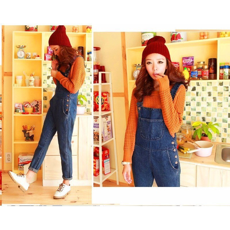 FLASH SALE Quần yếm jeans phối túi trước | BigBuy360 - bigbuy360.vn