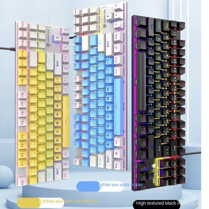 Bàn phím cơ K80 LED RGB TKL 87 PHÍM, Bàn phím máy tính chơi game văn phòng có dây LED RGB siêu đẹp - Chính Hãng