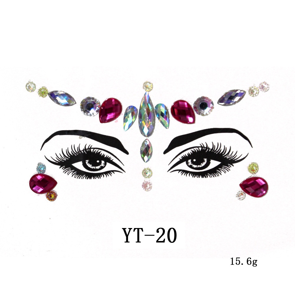 Miếng Dán Hình Xăm Đính Đá 3D Lấp Lánh Trang Điểm Cho Mặt Và Mắt DIY