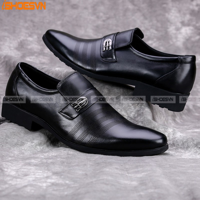 Giày da nam công sở ISHOESVN IS108 - Giày da bò thật