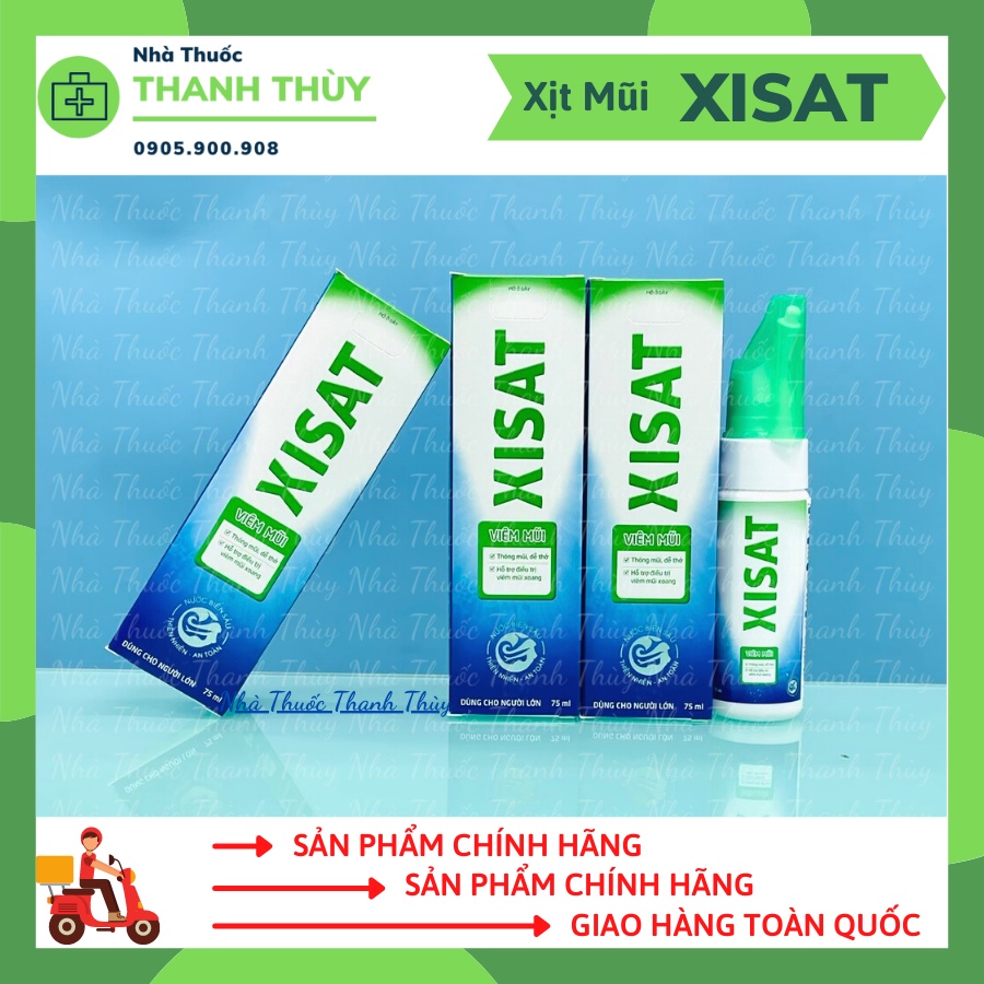 Nước Biển Sâu Sạch Thông Mũi Xisat 75ml - Làm Sạch Bụi Bẩn Ra Khỏi Mũi, Giúp Ngăn Chặn Mầm Bệnh Xâm Nhập Vào Cơ Cơ Thể