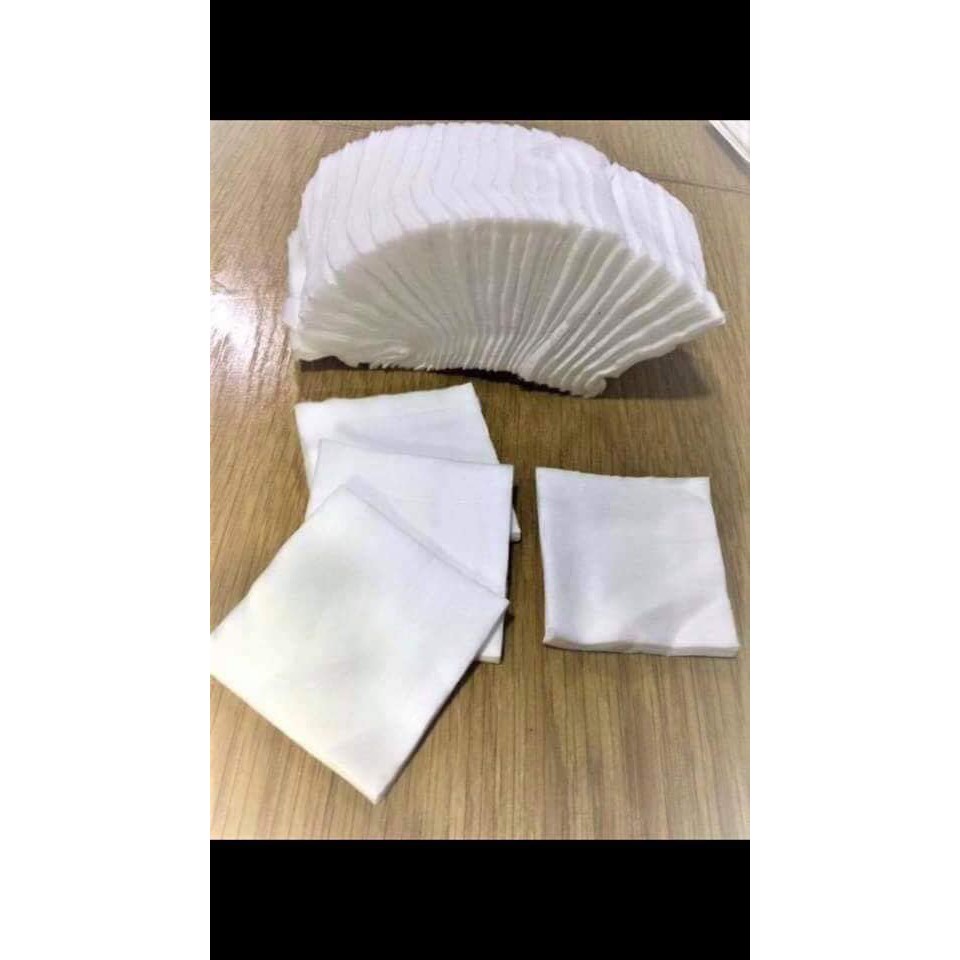 [Túi 0,5kg]  Bông Bạch Tuyết Cắt Sẵn Miếng 7*7Cm Dùng Lau Mặt, Tẩy Trang Trong Spa