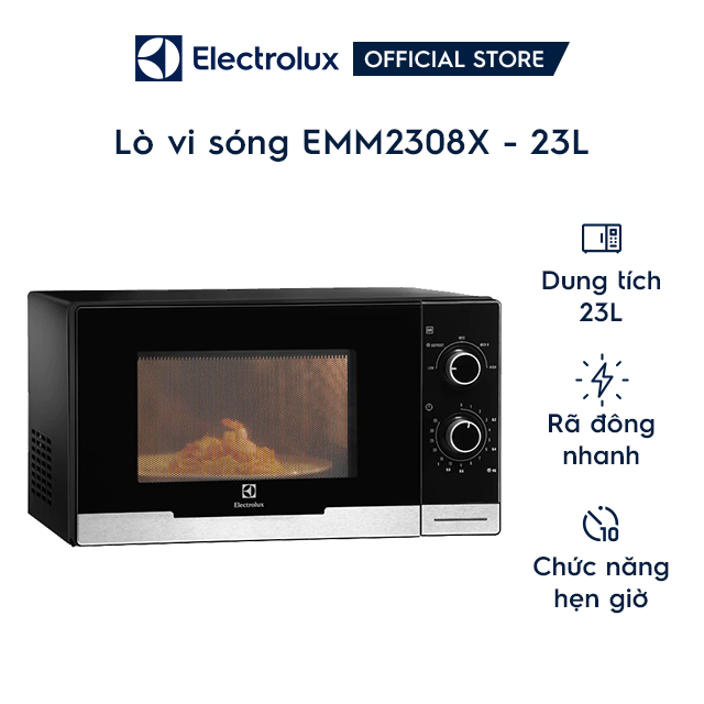 [Mã ELEC100K giảm 100K đơn 1 Triệu] Lò vi sóng Electrolux EMM2308X