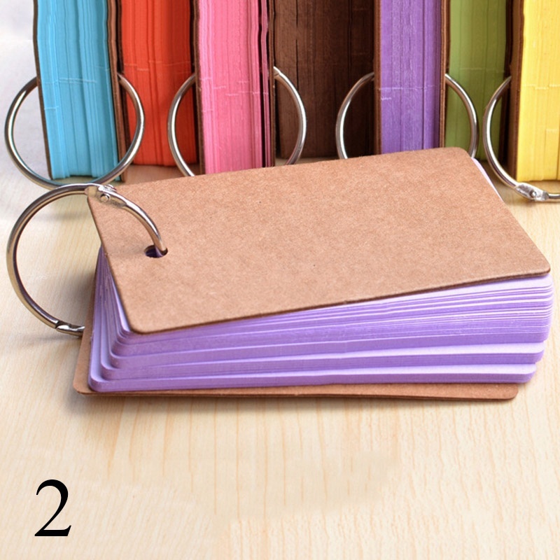 Set 50 Tấm Giấy Ghi Chú Dạng Lật Có Vòng Giữ Dành Cho Học Sinh