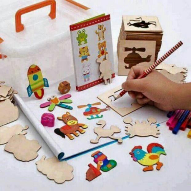 Bộ khuôn vẽ gỗ -FREE SHIP