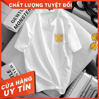 Áo phông ngắn tay logo hình con trâu thích hợp cho các bạn tuổi Trâu, chất liệu 100% cotton