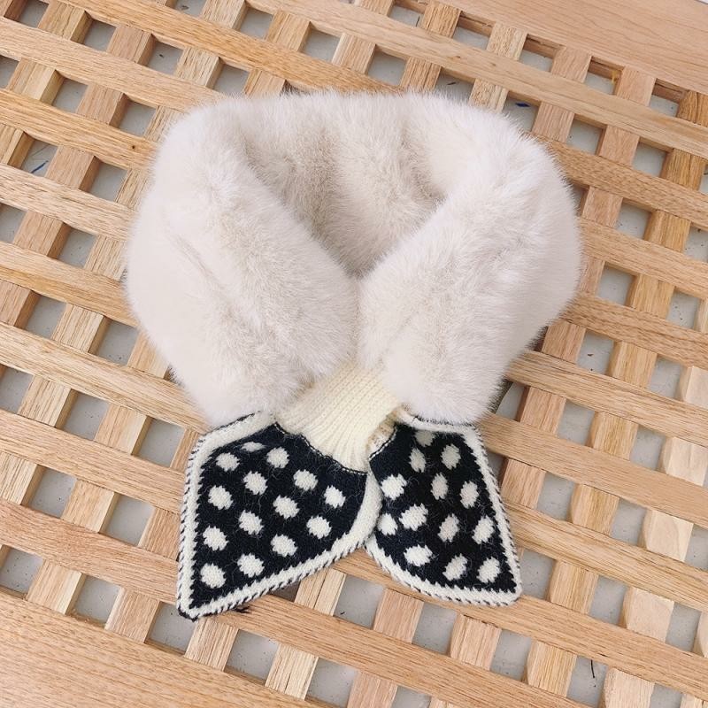 Khăn Len Quàng Kèm Nơ 🌸FREESHIP🌸Khăn Lông Quàng Cổ Nữ Họa Tiết Chấm Bi , Hàng Loại 1 dày đẹp