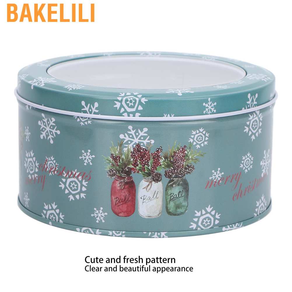 Hộp thiếc đựng kẹo hình tròn họa tiết giáng sinh dễ thương kích thước 13.5x13.5x7cm
 | BigBuy360 - bigbuy360.vn