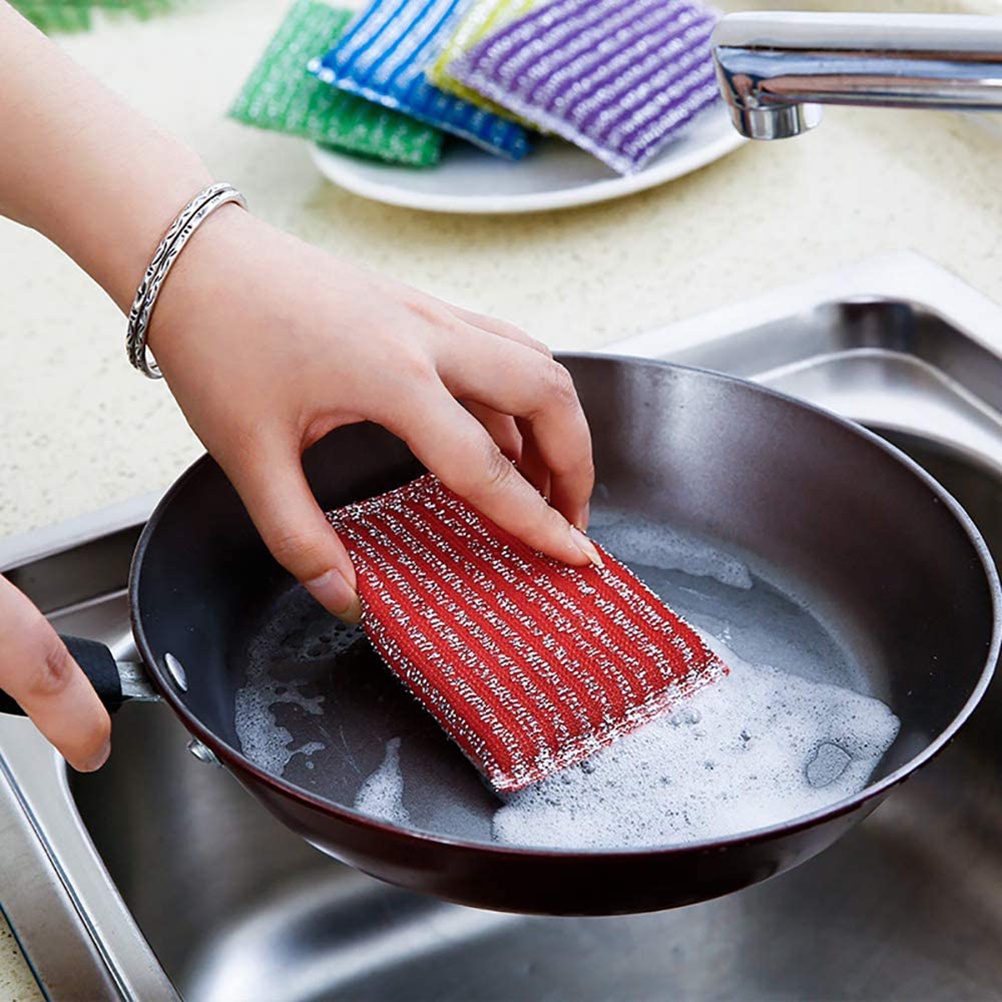 Set 4 miếng bọt biển kim loại chà rửa nồi chảo vệ sinh nhà bếp gia đình