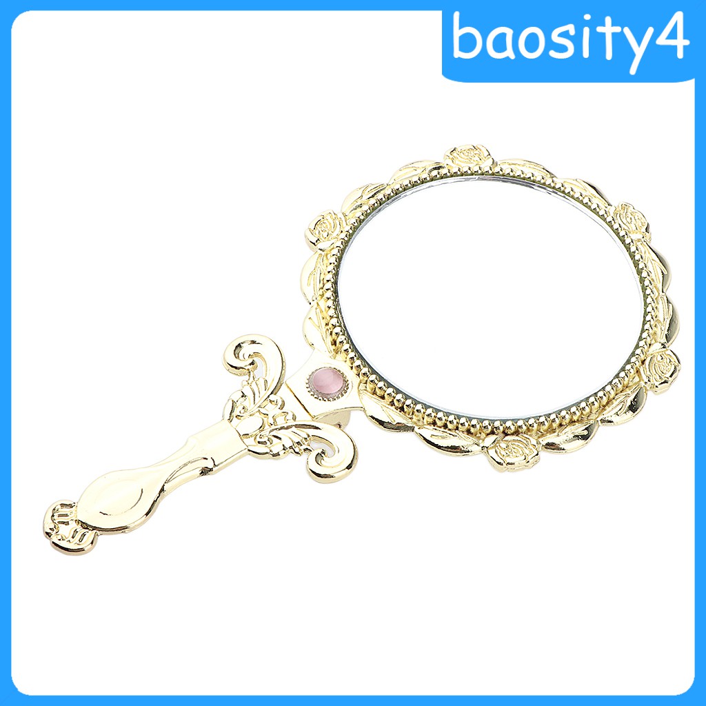 Gương trang điểm cầm tay hình tròn phong cách vintage thời trang