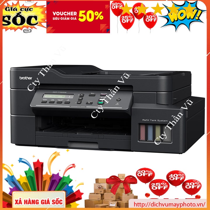 Máy in phun màu đa năng Brother DCP T720DW có in 2 mặt tiện lợi in wifi không dây bảo hành chất lượn