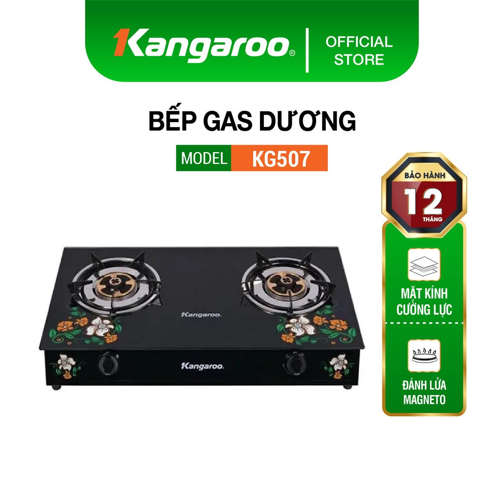 Bếp gas dương kính hai lò Kangaroo KG507