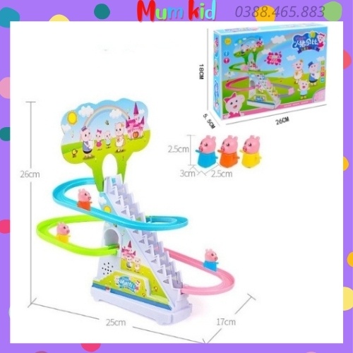 Đồ chơi vui nhộn cho trẻ em, trẻ con heo Peppa Pig, vịt leo cầu thang cho bé trai và bé gái 1 2 3 4 5 tuổi MUMKID25