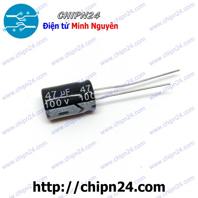 [5 CON] (G44.8) Tụ hóa 47uF 100V (8x12mm)