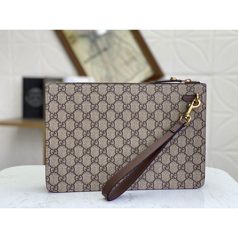 Clutch cầm tay nam Gucci GC Supreme da thật cao cấp thêu hình ong
