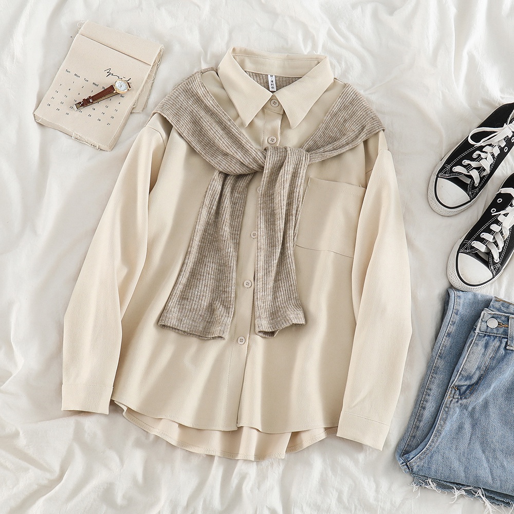 Áo khoác giả hai lớp tay dài phong cách retro | BigBuy360 - bigbuy360.vn