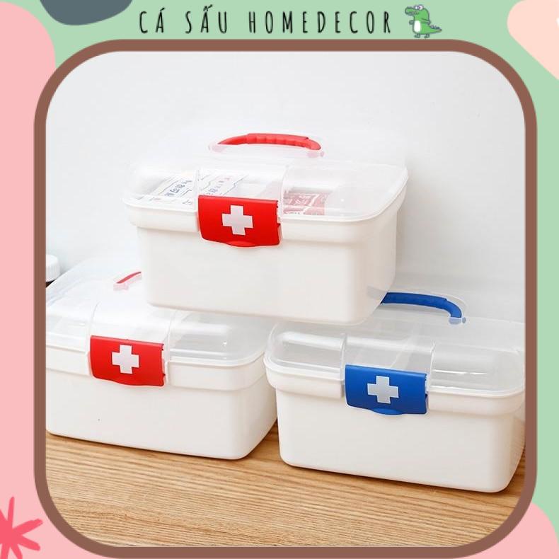 Hộp Đựng Thuốc Gia Đình Y Tế Cấp Cứu Nhiều Ngăn Nhựa Trong