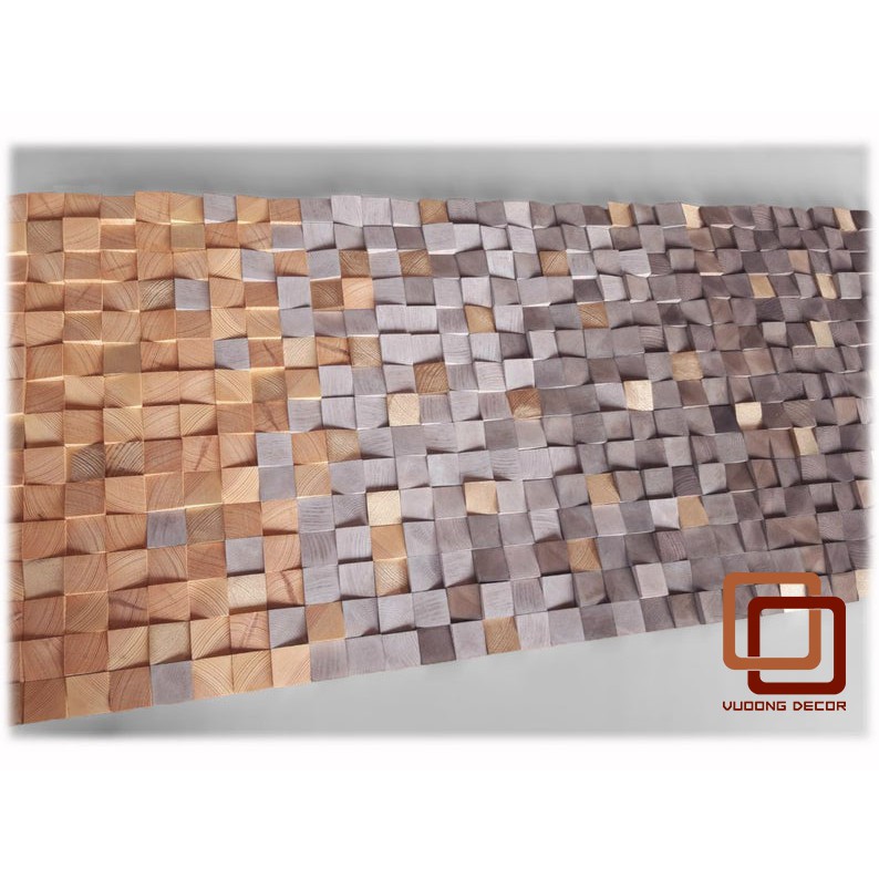 Tranh gỗ trang trí 3D tone PASTEL NHẸ NHÀNG (Wood mosaic) - (KÍCH THƯỚC 30x60, 40X80 VÀ 50cmx1M)