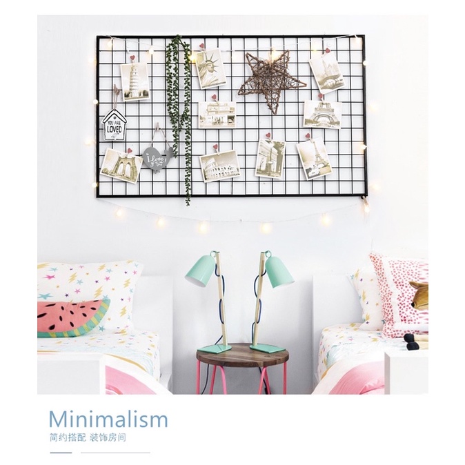 Khung lưới sắt trang trí treo tường decor, trang trí nhà, lưới bo viền chắc chắn