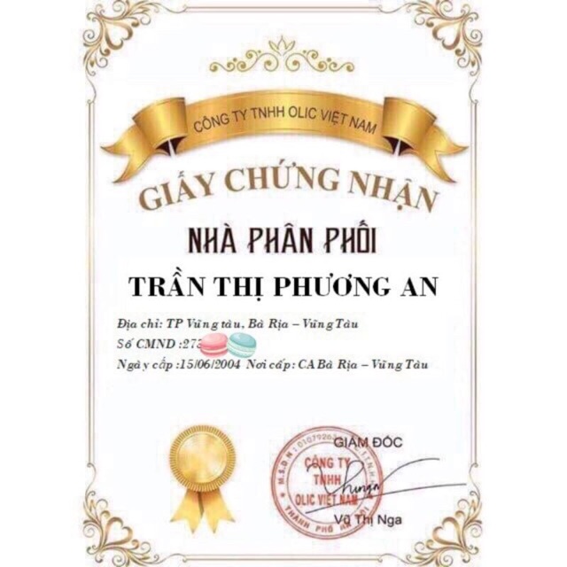 Mặt nạ Collagen tươi olic(bao hàng chính hảng cty 100%)