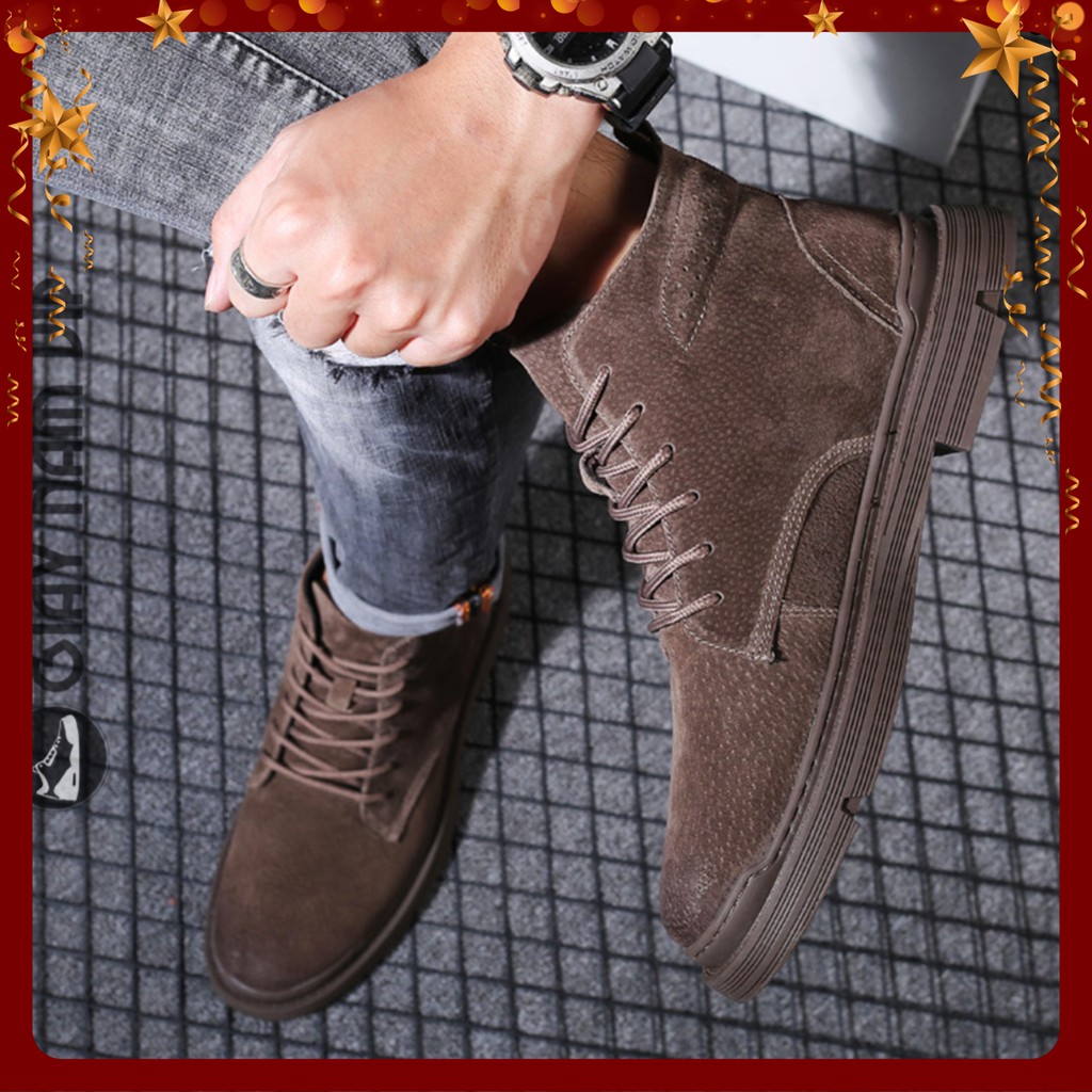 Giày Da Nam - FREESHIP- Giày Boot Nam Da Lộn Chất Chơi GNK18 | BigBuy360 - bigbuy360.vn