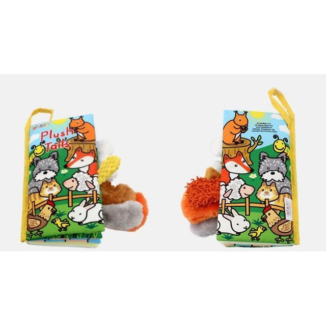 Sách vải đoán đuôi các loài động vật nuôi Plush Tails của Jolly baby