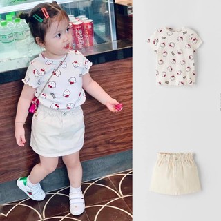 SET ÁO PHÔNG KITTY KÈM CHÂN VÁY KAKI