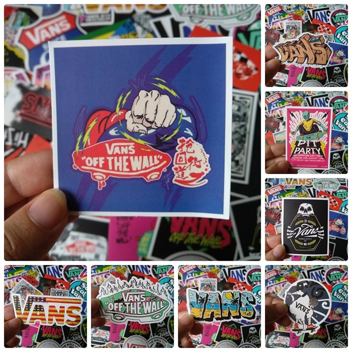 Bộ Sticker dán cao cấp chủ đề VANS OFF THE WALL - Dùng dán Xe, dán mũ bảo hiểm, dán Laptop...