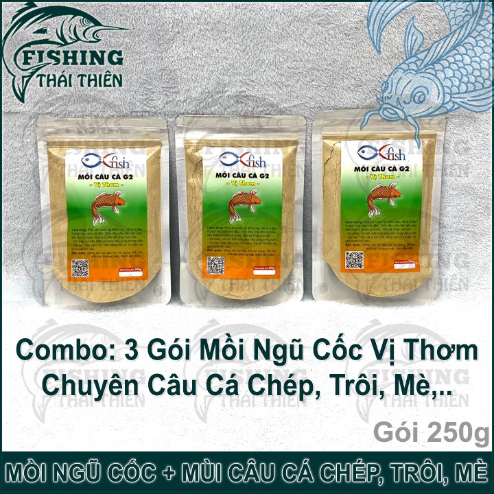 Mồi Câu Cá Chép Trôi Mè G2 Mồi Ngũ Cốc Vị Thơm Gói 250g