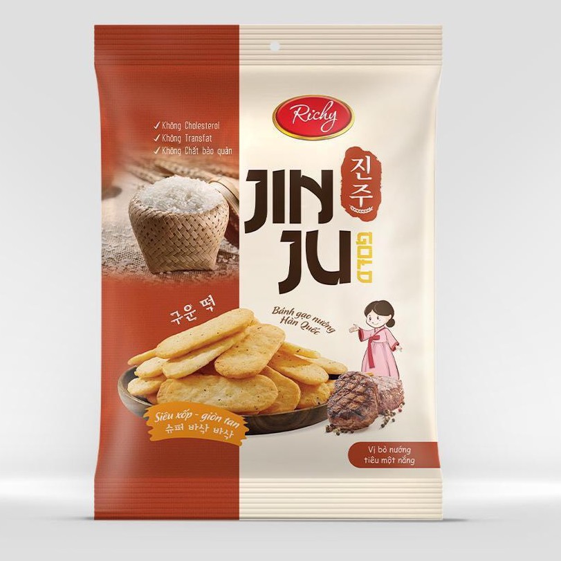 Bánh gạo Jinju vị bò nướng tiêu 160gr