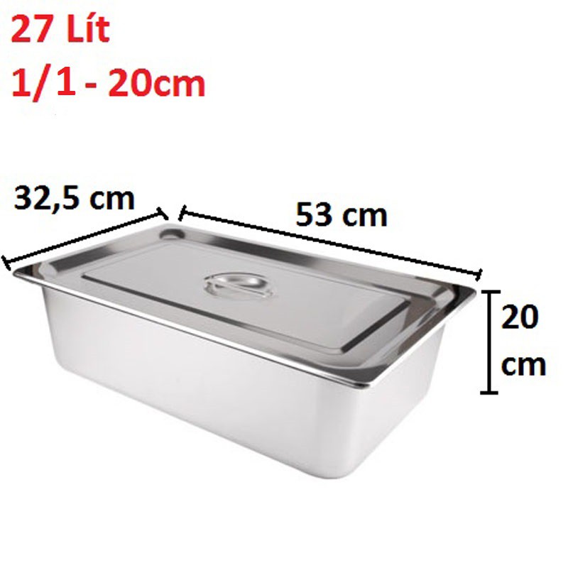 Khay Buffet, Khay Thạch, Khay Inox 1/1 Dùng Cho Nhà Hàng, Khách Sạn (Inox 304)