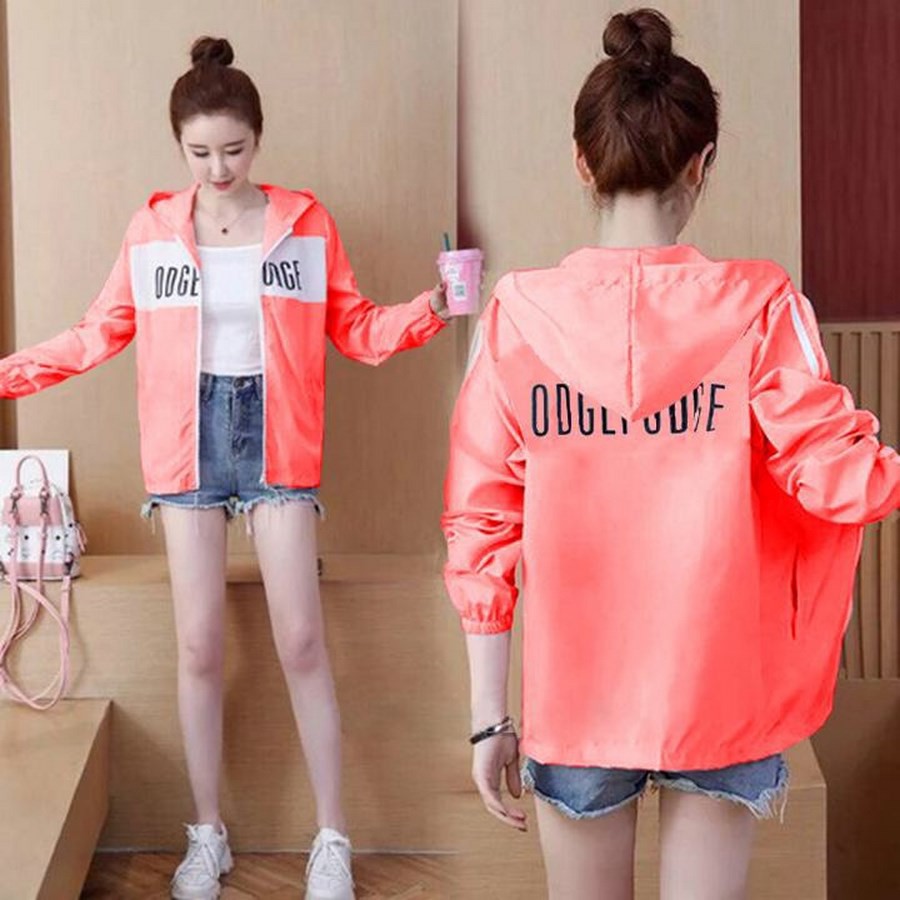 Áo chống nắng nữ đẹp vải dù 2 lớp túi khóa kéo