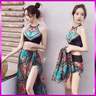 Bộ đồ bơi 3 chi tiết họa tiết thổ cẩm
