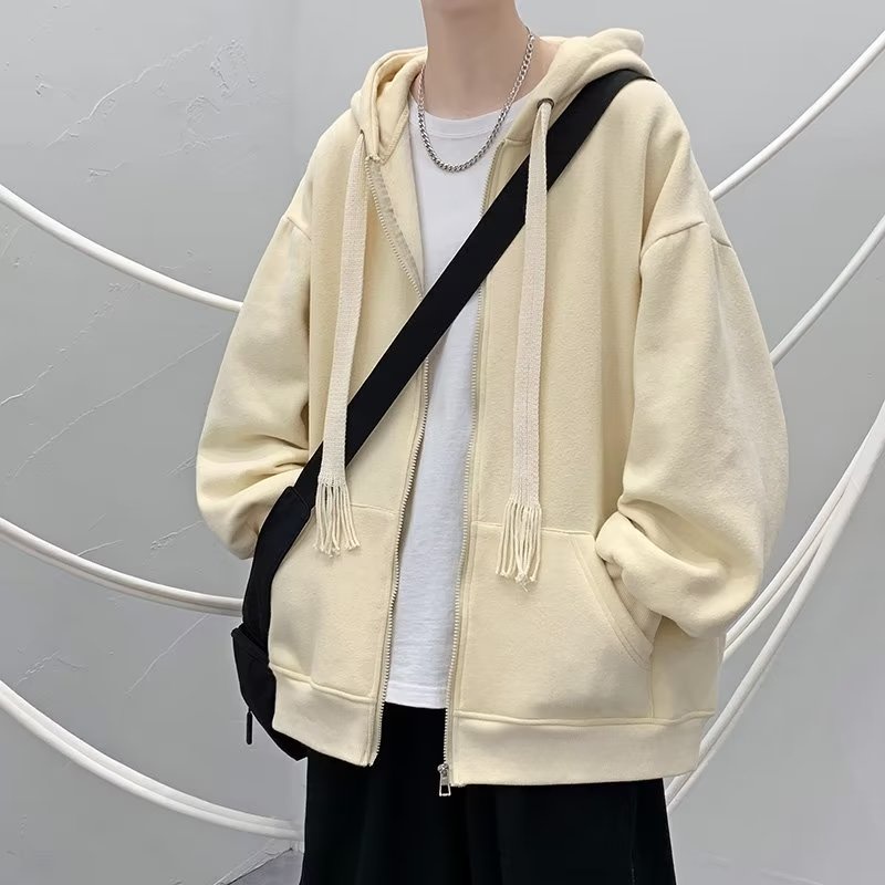simple plain thời trang áo hoodie nam nữ unisex áo hoodie dây kéo Hàn Quốc áo hoodie form rộng vintage áo hoodie nữ
