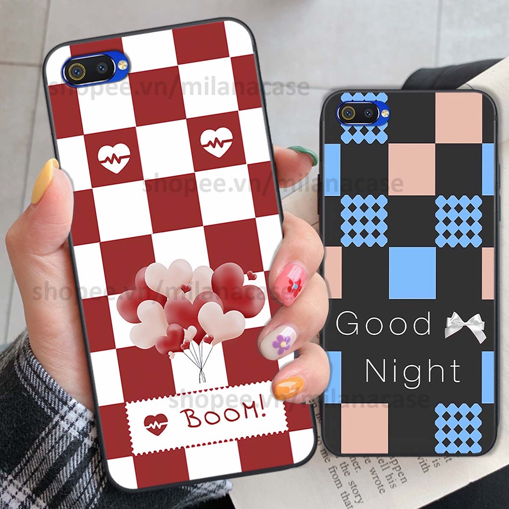 Ốp Realme C1 / C2 caro họa tiết nhiều màu sắc siêu đẹp thời trang cá tính