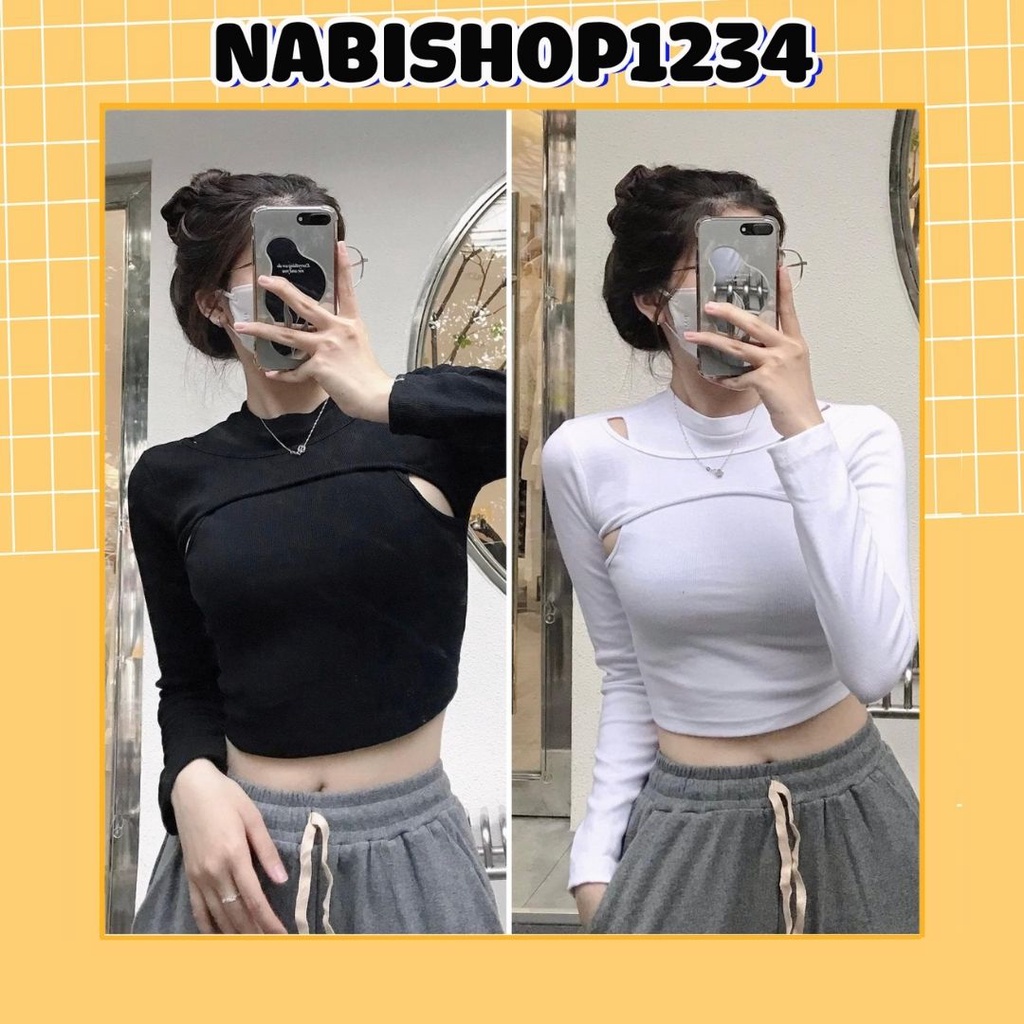 Áo Kiểu Nữ Tay Dài Form Ôm Ulzzang - Nabishop1234 Mã KIEU002 (ẢNH THẬT)