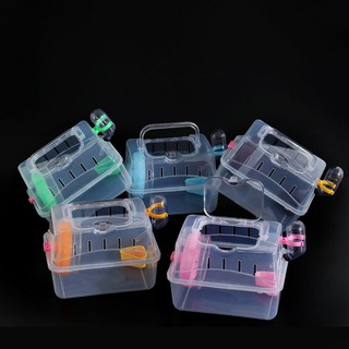 Lồng xách tay trong suốt full phụ kiện cho hamster