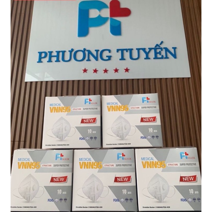 Khẩu Trang Y Tế N95 kháng khuẩn Pro Mask VN.N95 chống bụi mịn ( Hộp 10 cái)