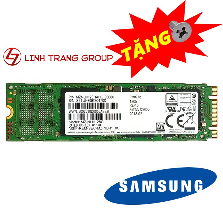 Ổ cứng SSD M.2 SATA Samsung PM871b 128GB - bảo hành 3 năm - SD72