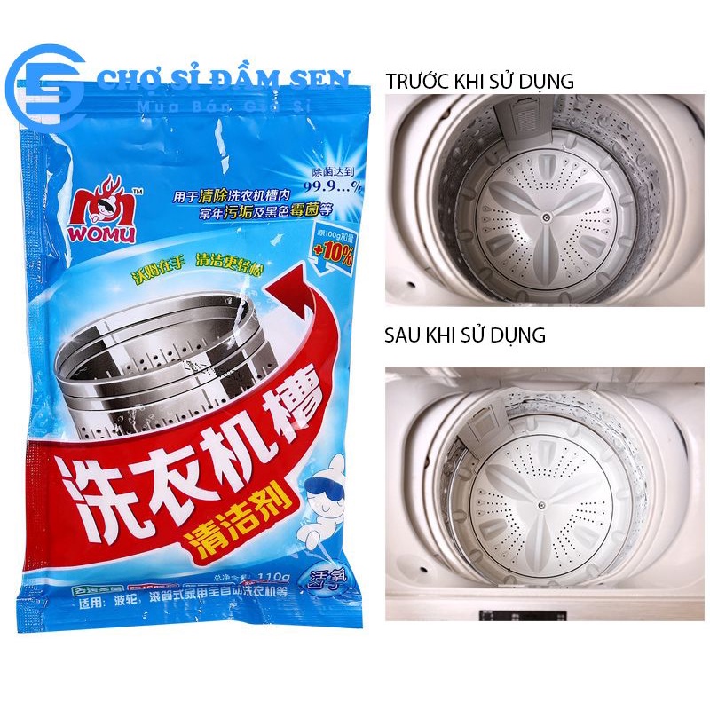 Bột Tẩy Vệ Sinh Lồng Máy Giặt Womu , Đánh Bay Mỗi Vết Bẩn Trong Lòng Giặt G375-TayLG-Bich
