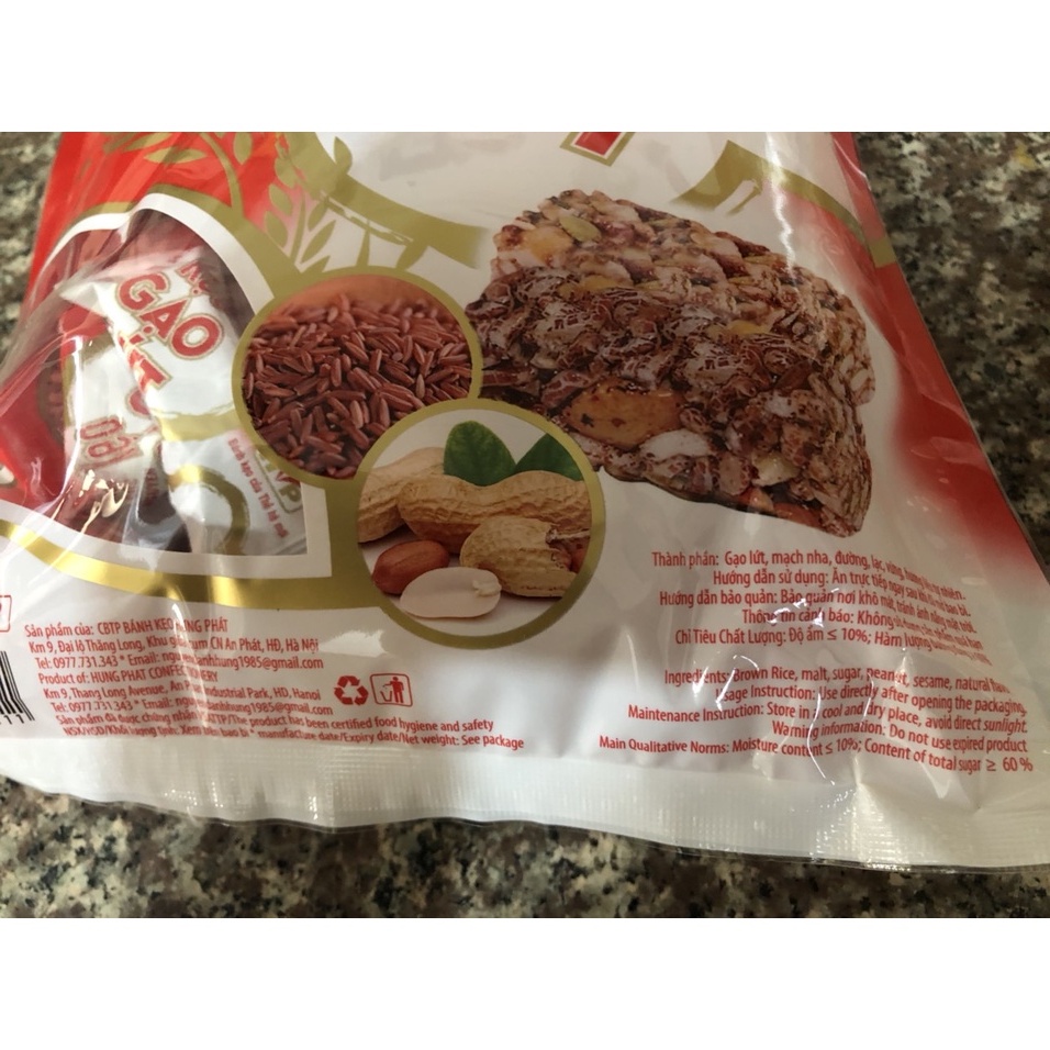 Kẹo Gạo Lứt đậu phộng - ngũ cốc nguyên hạt 220gr