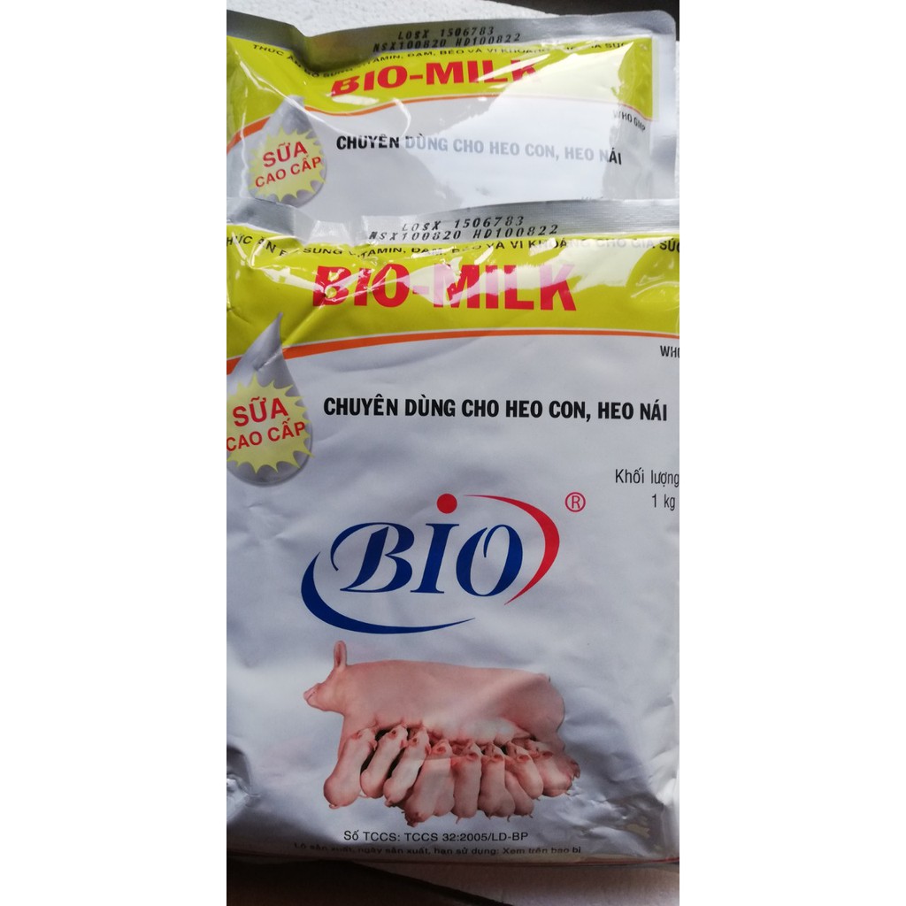 1 kg Bio-Milk Sữa cao cấp bổ sung vitamin, đạm, béo và vi khoáng chuyên dùng cho heo con, heo nái.