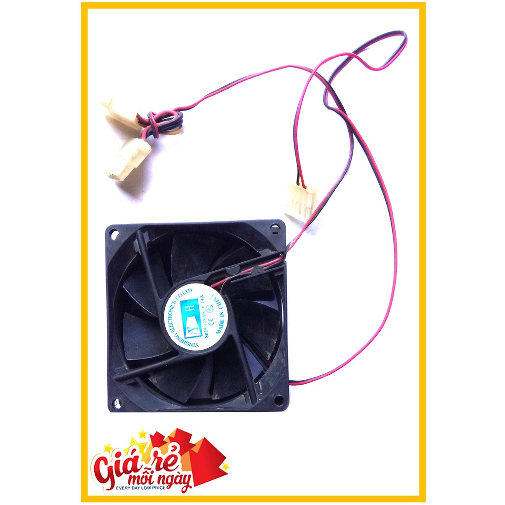 Fan Quạt LED 8cm DC 12v tản nhiệt làm mát thùng CPU máy tính