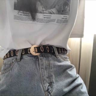 Thắt lưng da trendy 1 lỗ dẹt (hàng có sẵn)