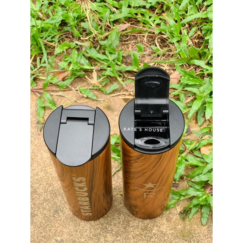Bình giữ nhiệt Star buck vân gỗ matte sơn lỳ - dung tích 500ml