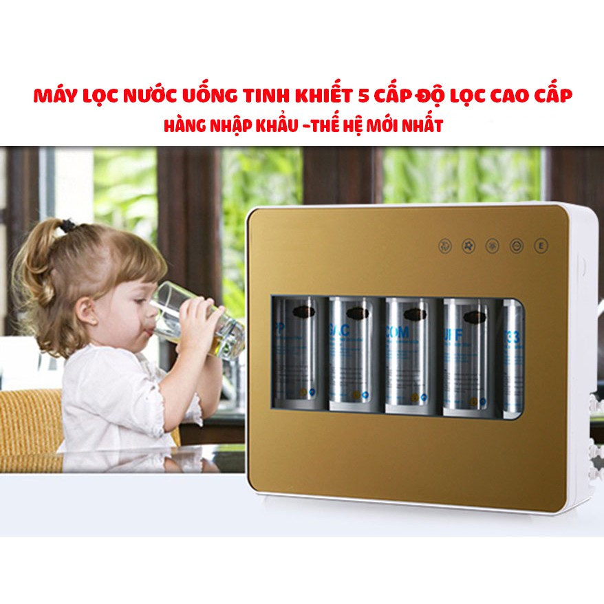 Máy lọc nước uống trực tiếp 5 cấp độ lọc sử dụng công nghệ lọc tiên tiến ULTRA FILTRATION cao cấp thế hệ mới