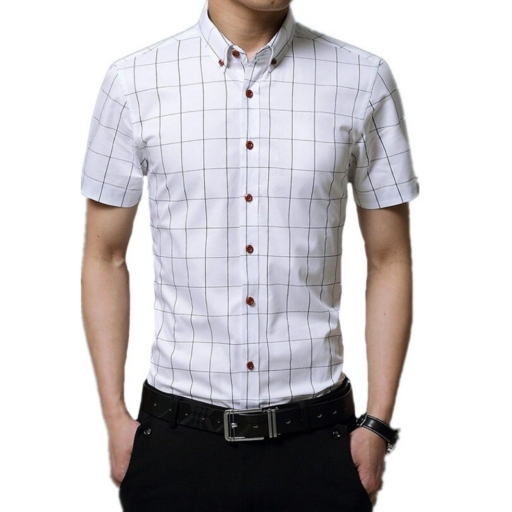 Áo Sơ Mi Nam Ngắn Tay Phối Caro Mẫu NG01 Thời Trang Cao Cấp  PONIVA Chất Kate Mềm Mịn Tạo Cảm Giác Thoải Mái Khi Mặc